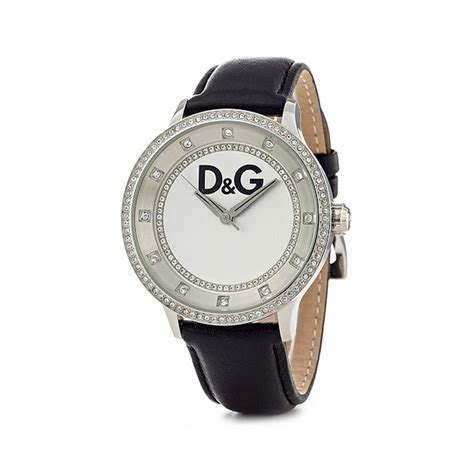 orologio d&g cinturino cuoio donna nero|orario con secondi.